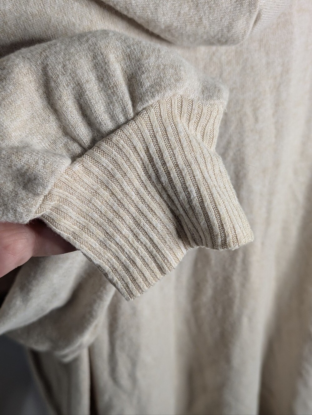 American Eagle Outfitters Cream Knit Hoodie Cardigan - Picture 6 of 7